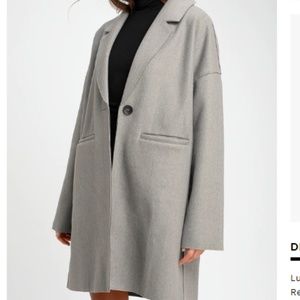 Lulu's Renaldi Oversized Light Grey Coat